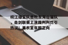 爱游戏新版 -皖江雄鲨队击败东海山猫队，击剑联赛上演裁判判罚引热议！更衣室氛围正向的简单介绍